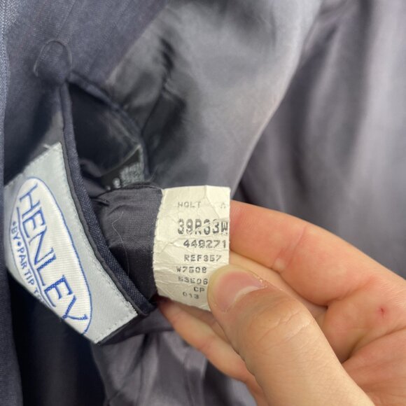 Henley Canada Blue Wool Double Breasted Suit Jacket Men’s 39R + 33W Pants Set - Picture 11 of 16